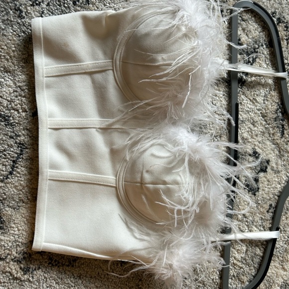 Strapless white feather corset Superdown size XS - Picture 4 of 4